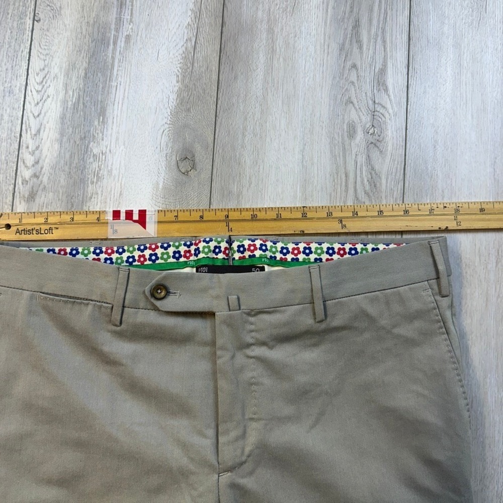 PT01 Pantaloni Torino Pants Mens Size 50 Gray Unfinished Hem Unhemmed Men 34x36 - Picture 4 of 13